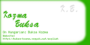 kozma buksa business card